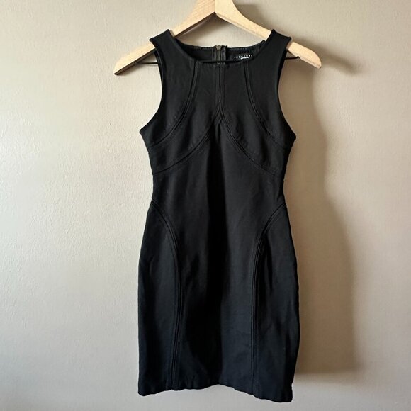 Women's XS Sanctuary Little Black Dress Sleeveless Bodycon - Picture 2 of 8